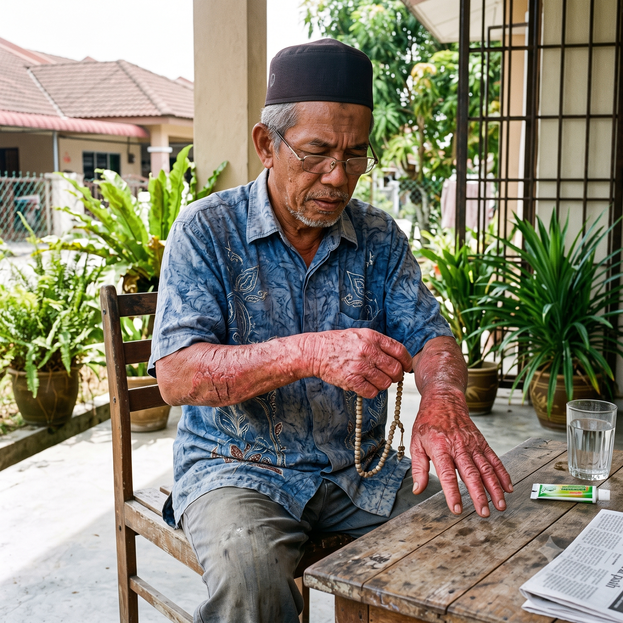 Kulit merah dan kering